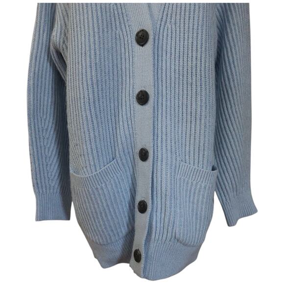 J.Crew Ribbed Chunky Knit V-Neck Cotton Blend Cardigan Size S - Picture 3 of 13